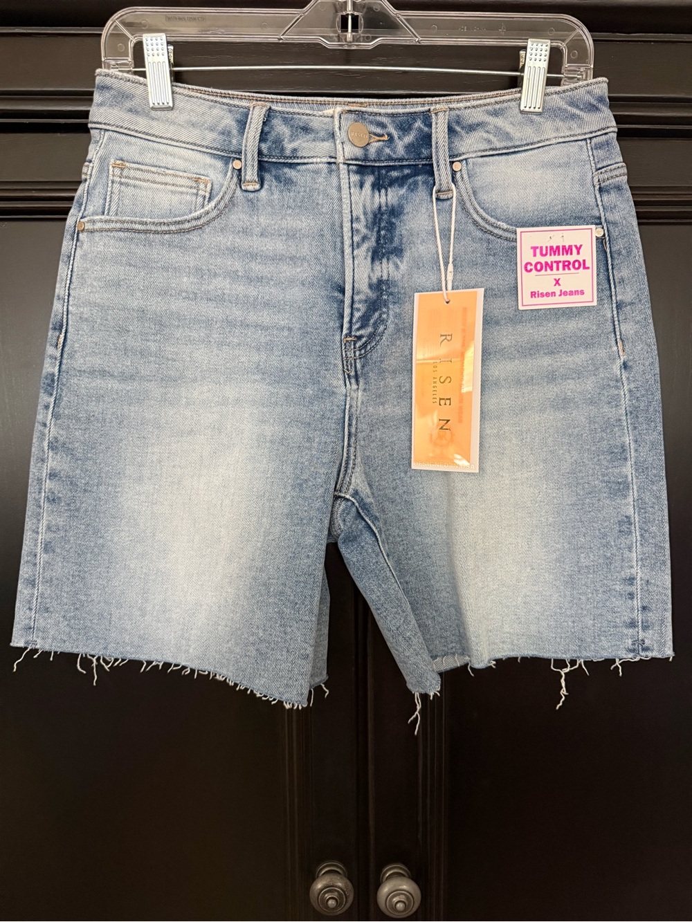 Women’s Light Wash Denim Shorts with Tummy Control